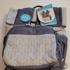 Fisher-Price Gray and Cream Diaper Backpack